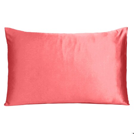 Homeroots 20 x 26 in. Coral Dreamy Silky Satin Standard Size Pillowcases 387863